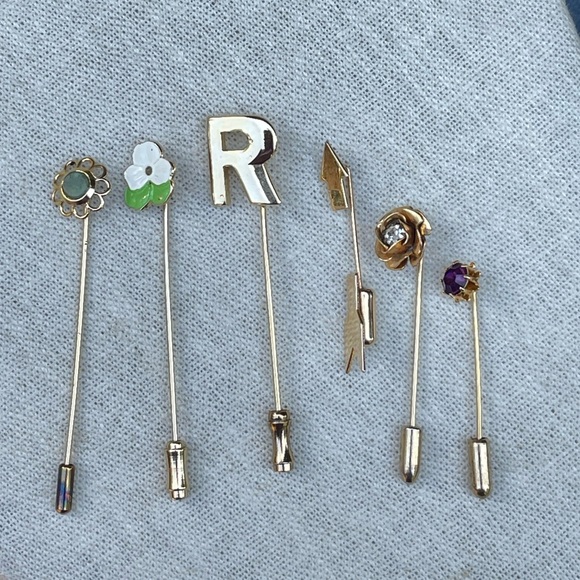 Antique Jewelry - 6 antique stick pins